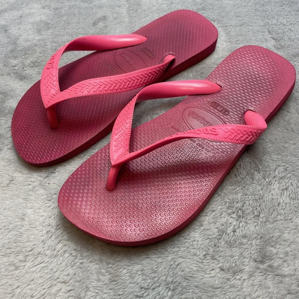 Havaianas Womens‎ Top Flip Flop Sandals Size 7/8 Hot Pink Classic Beach Summer